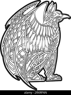Plumes valor viking oiseau insignia logo contour illustrations vectorielles pour votre logo de travail, t-shirt de marchandises, autocollants et dessins d'étiquettes, affiche, gre Illustration de Vecteur