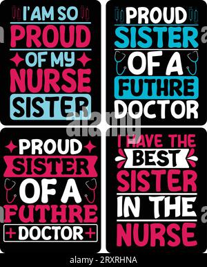 SISTER T SHIRT DESIGN si vous voulez, vous pouvez l'utiliser à d'autres fins comme la conception de tasse, la conception d'autocollant, la conception de bouteille d'eau et etc Illustration de Vecteur