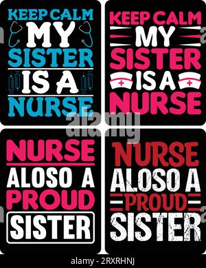 SISTER T SHIRT DESIGN si vous voulez, vous pouvez l'utiliser à d'autres fins comme la conception de tasse, la conception d'autocollant, la conception de bouteille d'eau et etc Illustration de Vecteur