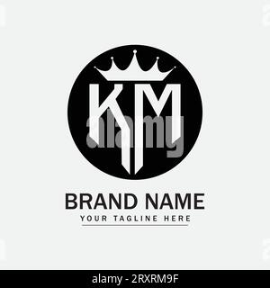 Logo KM avec format vectorisé. entreprise, nom, marque Illustration de Vecteur