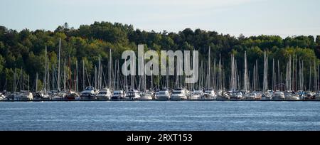 Yachts et bateaux en Marine à Oslo, Norvège. Yachts dans le port. Banque D'Images