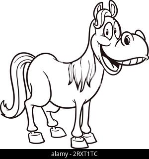 Mignon Fanny Donkey coloriage pour enfant Banque D'Images