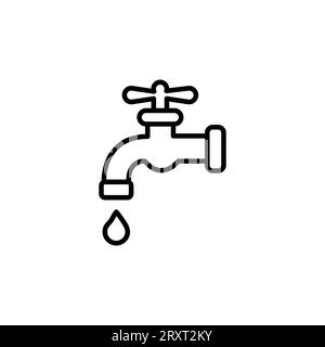 Vecteur de symbole d'icône de contour de robinet Illustration de Vecteur