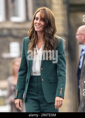 Leeds, Angleterre. ROYAUME-UNI. 26 septembre 2023. Catherine, princesse de Galles, visite AW Hainsworth, une usine de textile patrimoniale familiale créée en 1783 Credit : Anwar Hussein/Alamy Live News Banque D'Images