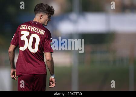 Marco Dalla Vecchia, du Torino FC U19, est présent lors du match de football Primavera 1 entre le Torino FC U19 et L'AS Roma U19. Banque D'Images