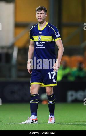 Bradford, Royaume-Uni le 26 septembre 2023 le défenseur de Middlesbrough Paddy McNair (17) lors du match de Bradford City AFC contre Middlesbrough FC Carabao Cup, Round 3 au stade de l'Université de Bradford, Bradford, Royaume-Uni le 26 septembre 2023 Banque D'Images