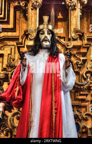 Statue du Christ, église de Santa Prisca de Taxco, fondée en 1751, site du patrimoine mondial de l'UNESCO, Taxco, Guerrero, Mexique, Amérique du Nord Banque D'Images