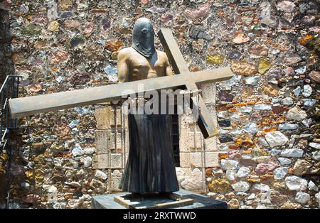 Statue religieuse de pénitent, ex-couvent de San Bernardino de Siena, Taxco, Guerrero, Mexique, Amérique du Nord Banque D'Images