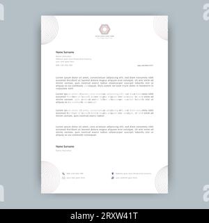 Papier à en-tête d'entreprise simple de conception d'entreprise. Papier à en-tête créatif et moderne avec modèle vectoriel prêt à imprimer.papier à en-tête d'entreprise avec un design moderne. Illustration de Vecteur