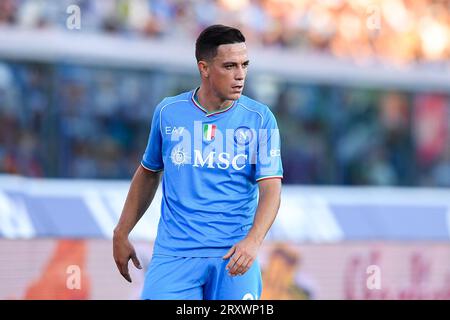 Giacomo Raspadori de SSC Napoli joue le match Serie A Tim entre le Bologna FC et le SSC Napoli au Stadio Renato Dall’Ara le 24 septembre 202 Banque D'Images