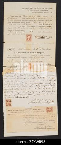 Reçu de manumission pour Vister Campbell pour son enrôlement dans l'armée de l'Union 1864 Banque D'Images