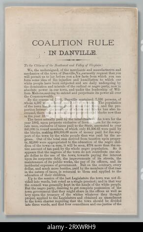 Gouvernement de coalition à Danville 1883 Banque D'Images