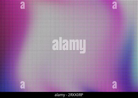 Motif macro de l'écran LED avec des pixels ronds lumineux. Violet fond numérique violet mur vidéo. Panneau de télévision électronique à diodes. Illustration vectorielle. Illustration de Vecteur