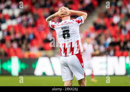 Aalborg, Danemark. 26 septembre 2023. Melker Widell (8) d'Aalborg BK vu lors du match Oddset Pokalen entre Aalborg BK et FC Fredericia à Aalborg Portland Park à Aalborg. (Crédit photo : Gonzales photo - Balazs Popal). Banque D'Images