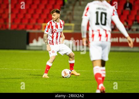 Aalborg, Danemark. 26 septembre 2023. Diego Caballo (15) d'Aalborg BK vu lors du match Oddset Pokalen entre Aalborg BK et FC Fredericia à Aalborg Portland Park à Aalborg. (Crédit photo : Gonzales photo - Balazs Popal). Banque D'Images