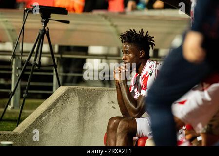 Aalborg, Danemark. 26 septembre 2023. Richard Odada d'Aalborg BK vu lors du match Oddset Pokalen entre Aalborg BK et FC Fredericia à Aalborg Portland Park à Aalborg. (Crédit photo : Gonzales photo - Balazs Popal). Banque D'Images