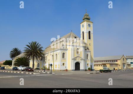 église de la ville de swakopmund, namibie, afrique Banque D'Images
