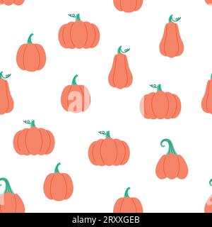 Modèle sans couture de vecteur avec des citrouilles Illustration de Vecteur