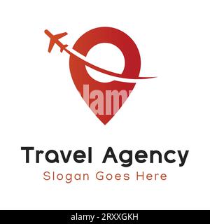 Logo de l'agence de voyages logo de l'agence de voyages logotype de l'agence de voyages Illustration de Vecteur