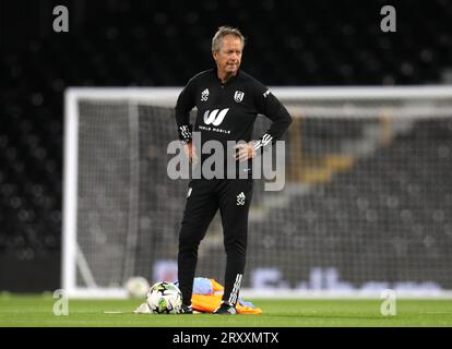 Stuart Gray, entraîneur adjoint de Fulham, avant le match de troisième tour de la Carabao Cup à Craven Cottage, Londres. Date de la photo : mercredi 27 septembre 2023. Banque D'Images