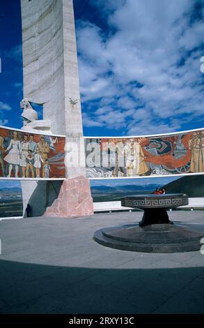 Mémorial de Zaisan, construit par les Russes pour commémorer les héros de diverses guerres, Oulan Baatar, Mongolie, Mémorial de Zaisan, construit par les Russes à Banque D'Images