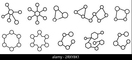 Icônes d'ensemble de molécules. Design peut être utilisé pour le web et l'application mobile. Illustration vectorielle Illustration de Vecteur