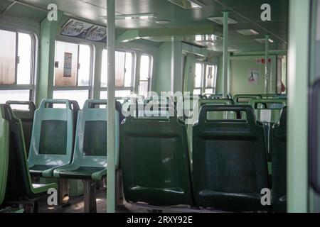 Venise, Vénétie, Italie, 17 septembre 2023, à l'intérieur du bateau-bus Banque D'Images