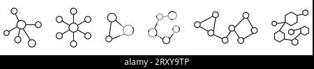 Ensemble d'icônes de contour de molécule. Design peut être utilisé pour le web et l'application mobile. Illustration vectorielle Illustration de Vecteur