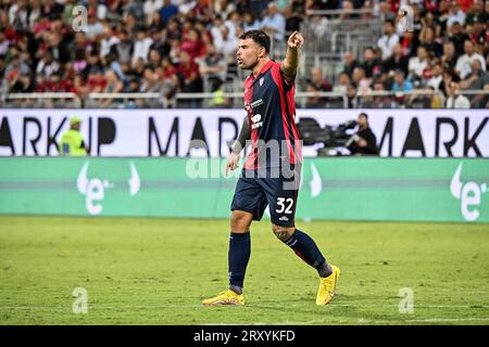 Petagna de Cagliari Calcio lors de Cagliari Calcio vs AC Milan, match de football italien Serie A à Cagliari, Italie, septembre 27 2023 Banque D'Images