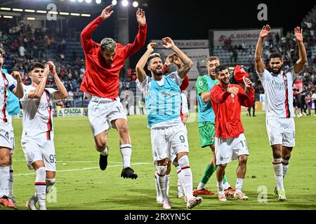 Team AC Milan, Post-match, pendant Cagliari Calcio vs AC Milan, match de football italien Serie A à Cagliari, Italie, septembre 27 2023 Banque D'Images