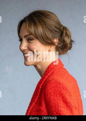 Sittingbourne, Angleterre. ROYAUME-UNI. 27 septembre 2023. Catherine Princesse de Galles se joint à une session de portage en famille dans le cadre de sa campagne « Shaping US » sur le crédit de la petite enfance : Anwar Hussein/Alamy Live News Banque D'Images