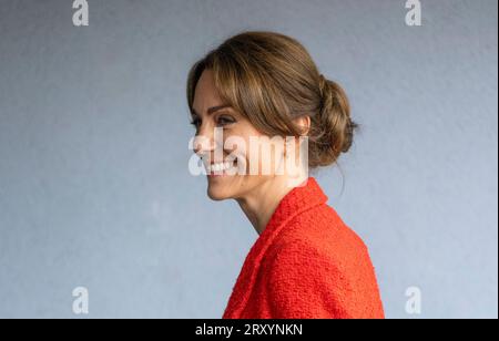 Sittingbourne, Angleterre. ROYAUME-UNI. 27 septembre 2023. Catherine Princesse de Galles se joint à une session de portage en famille dans le cadre de sa campagne « Shaping US » sur le crédit de la petite enfance : Anwar Hussein/Alamy Live News Banque D'Images