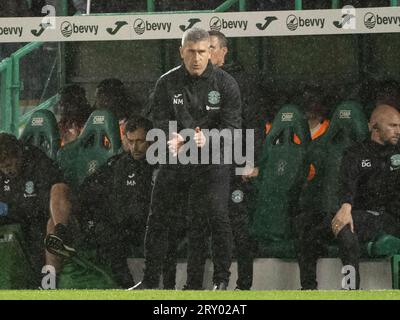 Quart de finale de la coupe de la Ligue écossaise - Hibernian FC v St Mirren FC 27/09/2023 Hibs's Head Coach, Nick Montgomery, comme Hibernian affrontera St Mirren dans le quart de finale de la coupe de la Ligue écossaise au Easter Road Stadium, Édimbourg, Royaume-Uni crédit : Ian Jacobs Banque D'Images