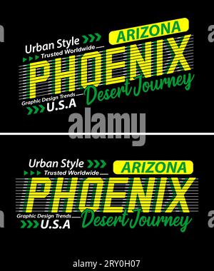 Phoenix City vintage Urban Vibes rayé police d'ombre, typographie, affiches, étiquettes, pour l'impression sur t-shirts etc Illustration de Vecteur