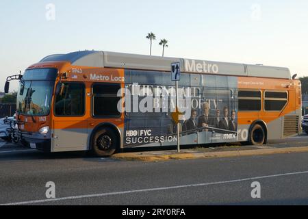 Inglewood, Californie, USA 23 septembre 2023 succession HBO bus le 23 septembre 2023 à Inglewood, Californie, USA. Photo de Barry King/Alamy stock photo Banque D'Images