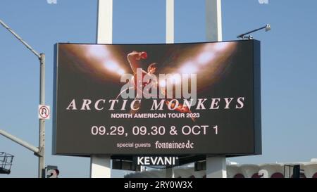 Inglewood, Californie, USA 23 septembre 2023 Arctic Monkeys concerts Marquee au Kia Forum le 23 septembre 2023 à Inglewood, Californie, USA. Photo de Barry King/Alamy stock photo Banque D'Images