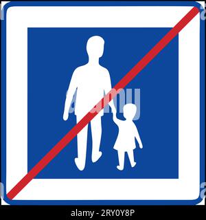 Fin des piétons sont, signalisation spéciale de réglementation, signalisation routière en Suède Illustration de Vecteur