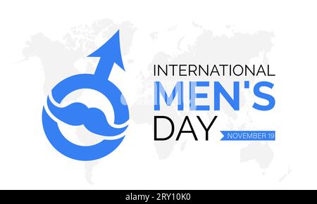 Concept de la Journée internationale des hommes avec bien-être et style de vie observé le 19 novembre. Modèle vectoriel pour arrière-plan, bannière, carte, conception d'affiche. Illustration de Vecteur
