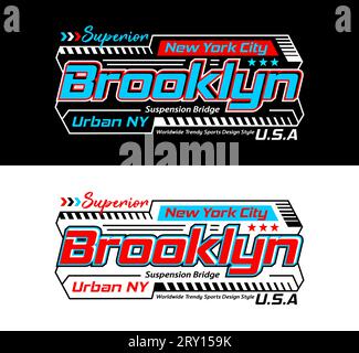 Brooklyn Urban Modern sport automobile typeface, typographie, pour t-shirt, affiches, étiquettes, etc Illustration de Vecteur