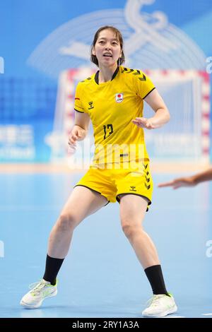 Kaho Nakayama (JPN), 27 SEPTEMBRE 2023 - Handball : match féminin du groupe B entre le Japon et le Népal au gymnase Xiaoshan de l'Université normale de Zhejiang lors des Jeux asiatiques de 2022 à Hangzhou, Chine. (Photo par AFLO SPORT) crédit : AFLO Co. Ltd./Alamy Live News Banque D'Images