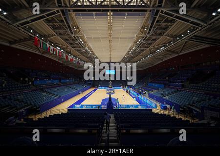 Vue générale, 28 SEPTEMBRE 2023 - Basketball : Match masculin du groupe D entre l'Indonésie et le Japon au Zhejiang University Gymnasium Zijingang lors des Jeux asiatiques de 2022 à Hangzhou en Chine. (Photo par AFLO SPORT) crédit : AFLO Co. Ltd./Alamy Live News Banque D'Images