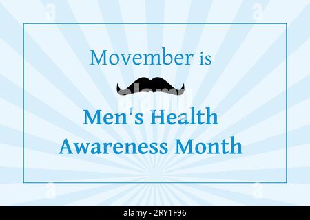 Mois de sensibilisation à la santé des hommes de Movember en novembre. Affiche d'annonce sur les médias sociaux. Illustration de Vecteur