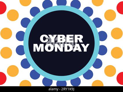 Carte de vœux Cyber Monday. Modèle de conception de bannière de vente Cyber Monday. Illustration vectorielle Illustration de Vecteur