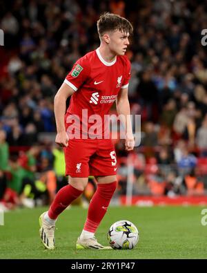 Liverpool, Angleterre, 27 septembre 2023. Ben Doak de Liverpool lors du match de la Carabao Cup à Anfield, Liverpool. Le crédit photo devrait se lire : Gary Oakley / Sportimage Banque D'Images