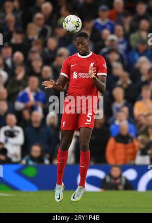 Liverpool, Angleterre, 27 septembre 2023. Ibrahima Konate de Liverpool lors du match de la Carabao Cup à Anfield, Liverpool. Le crédit photo devrait se lire : Gary Oakley / Sportimage Banque D'Images