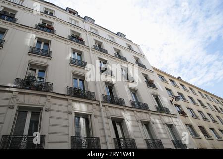 France, Paris, 75, 13e arrondissement, façades de bâtiments. Banque D'Images