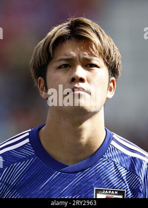 GENK - Atsuki Ito du Japon lors du match international amical entre le Japon et la Turquie au Cegeka Arena le 12 septembre 2023 à Genk, Belgique. ANP | Hollandse Hoogte | MAURICE VAN STEEN Banque D'Images