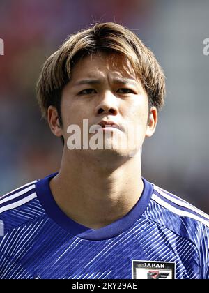 GENK - Atsuki Ito du Japon lors du match international amical entre le Japon et la Turquie au Cegeka Arena le 12 septembre 2023 à Genk, Belgique. ANP | Hollandse Hoogte | MAURICE VAN STEEN Banque D'Images