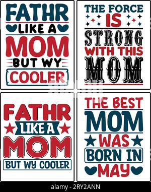 typographie mom t shirt design si vous voulez, vous pouvez l'utiliser à d'autres fins comme la conception de tasse, la conception d'autocollant, la conception de bouteille d'eau et etc Illustration de Vecteur