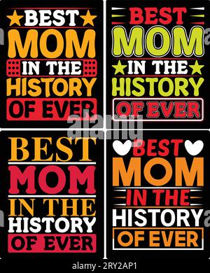 typographie mom t shirt design si vous voulez, vous pouvez l'utiliser à d'autres fins comme la conception de tasse, la conception d'autocollant, la conception de bouteille d'eau et etc Illustration de Vecteur